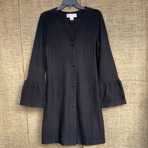 Vintage Nanette Lepore boiled wool black cardigan